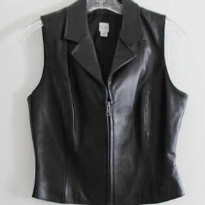 Woman's Black Leather Vest